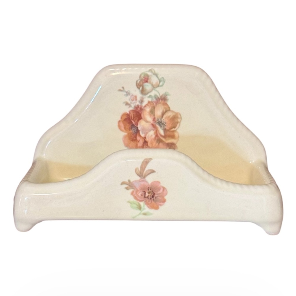 Vintage Floral Ceramic Soap Dish Holder V&B Athena California Bathroom Decor